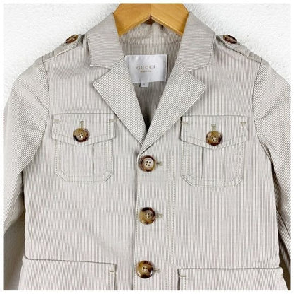 Gucci Tan Stripe Utility Jacket - 4T