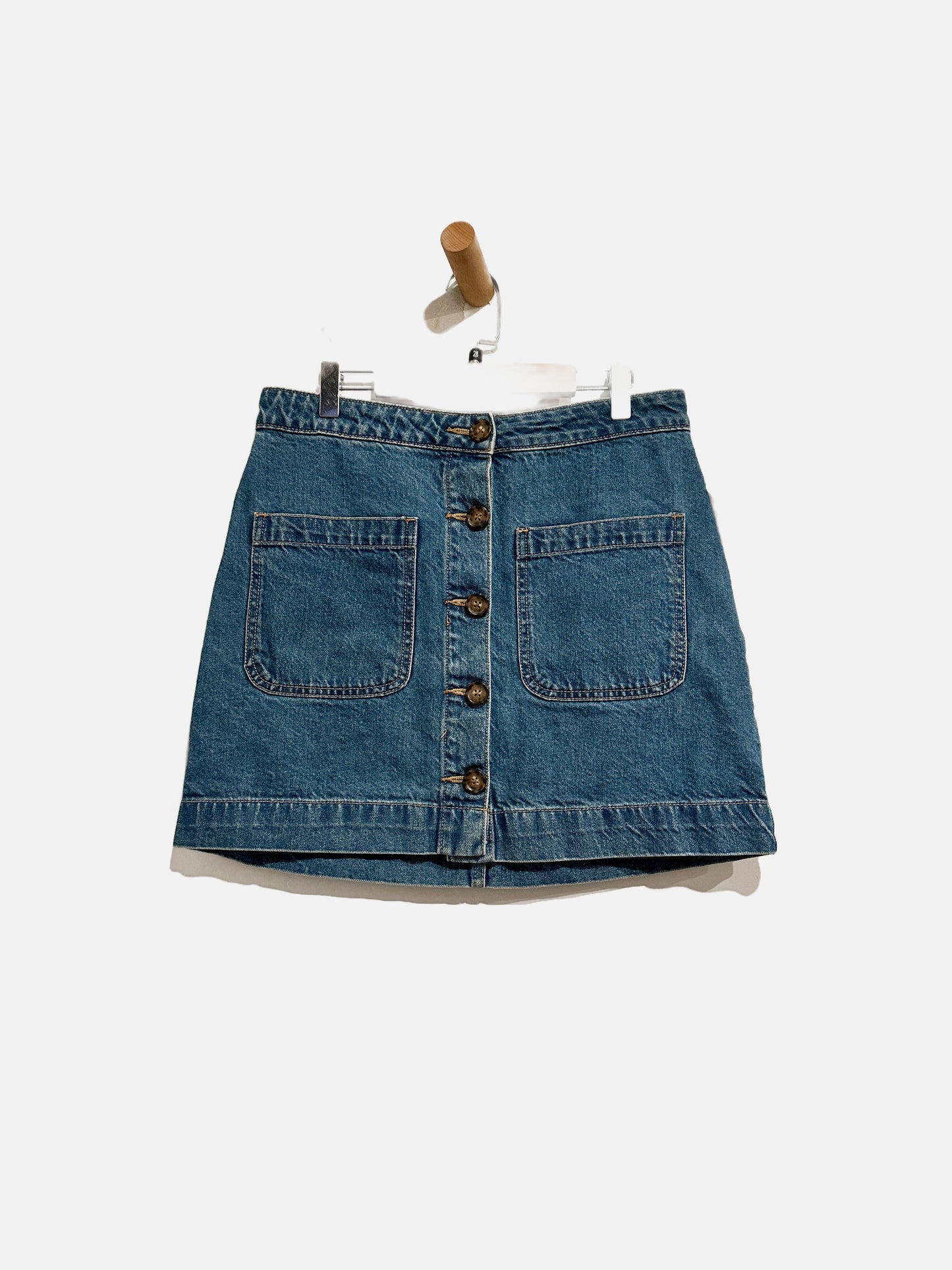Free People WTF Button Down Denim Skirt - 28