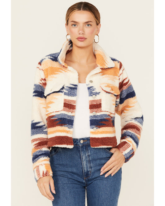 Stoosh Cream Blue/Brown Jacket - Small