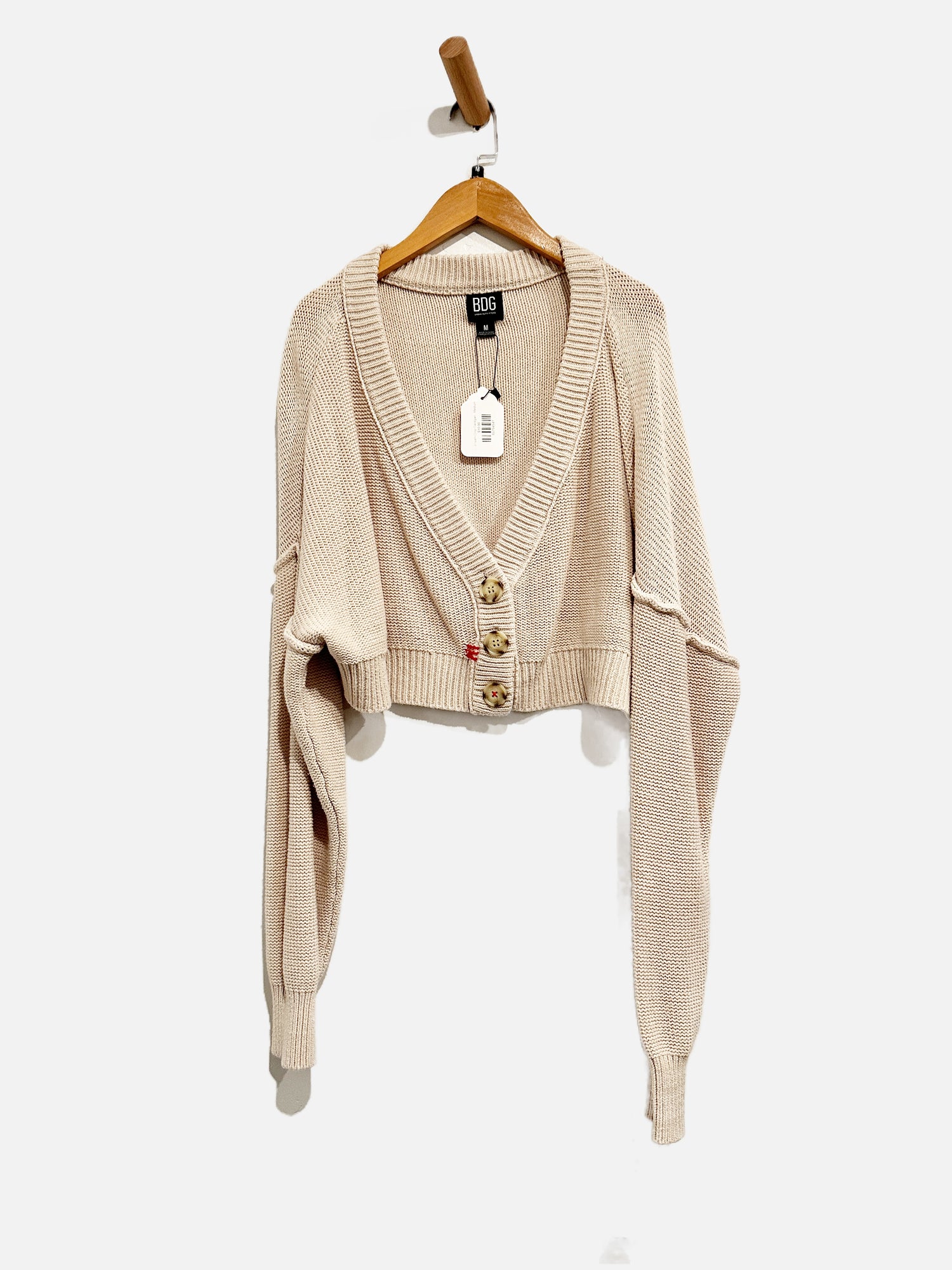 BDG Cream Crop Cardigan - Medium