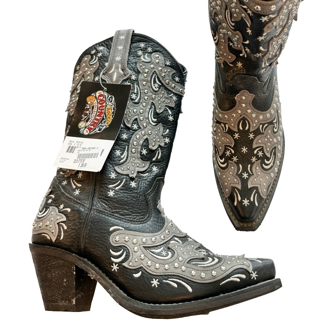 Rockin Country Collection Black Embellished Cowboy Boots - 8.5