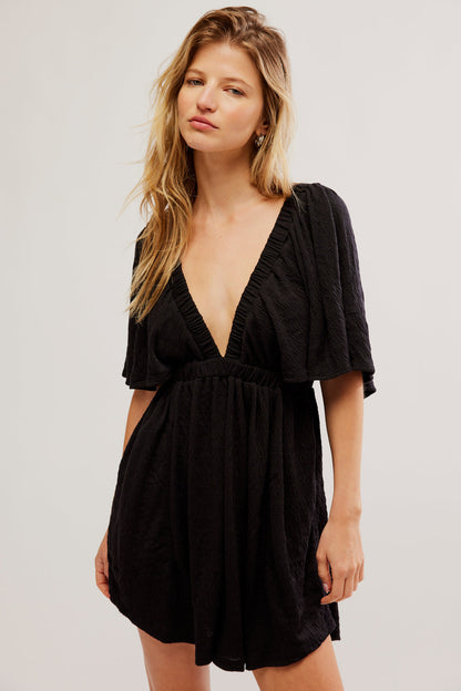 Free People La La Romper in Black - Medium