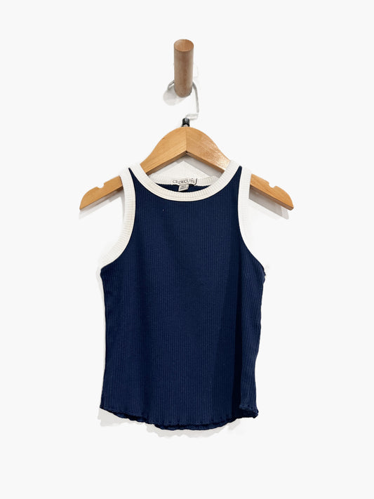 Crewcuts Navy and White Tank - 6/7