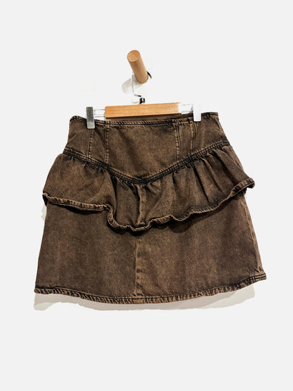 All Saints Andy Denim Skirt in Acid Brown - 2
