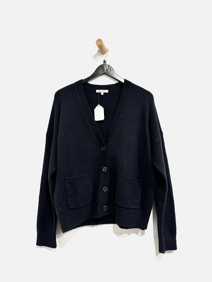 Madewell Short Kent Ex Boyfriend Black Wool Blend Cardigan - Medium