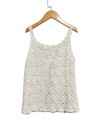 Amanda Smith Vintage White Crochet Tank - Small