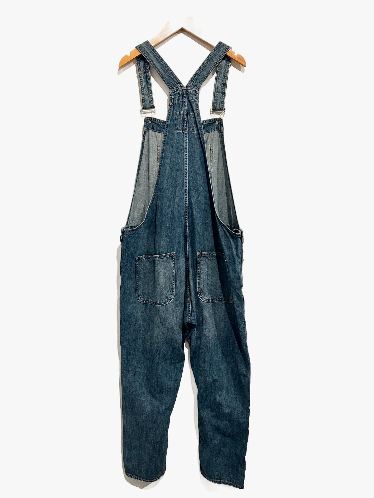 Gap Medium Wash Short Crop Slouchy Overalls - Large