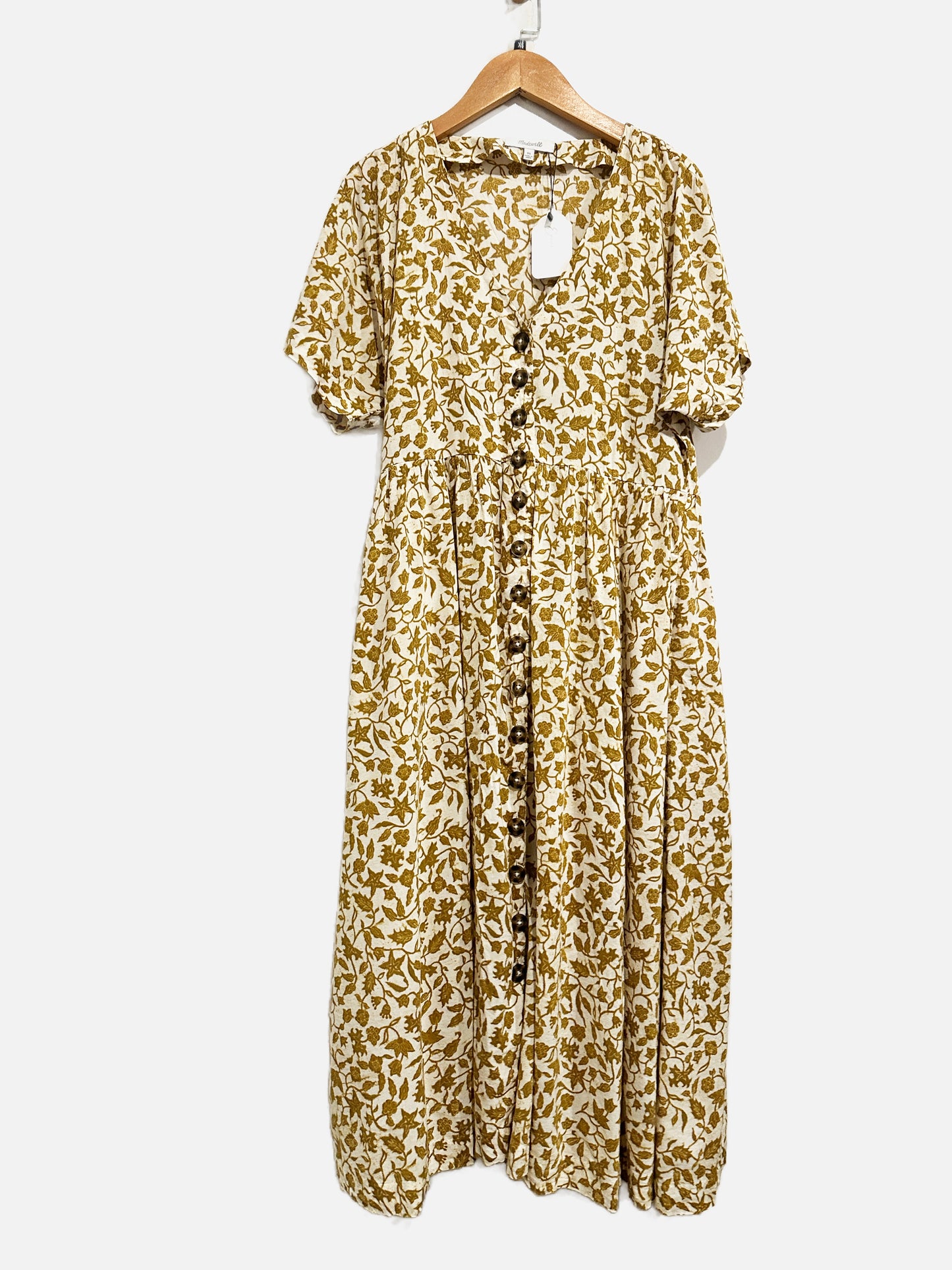 Madewell Button-Front Midi Dress in Batik Vine -  XS