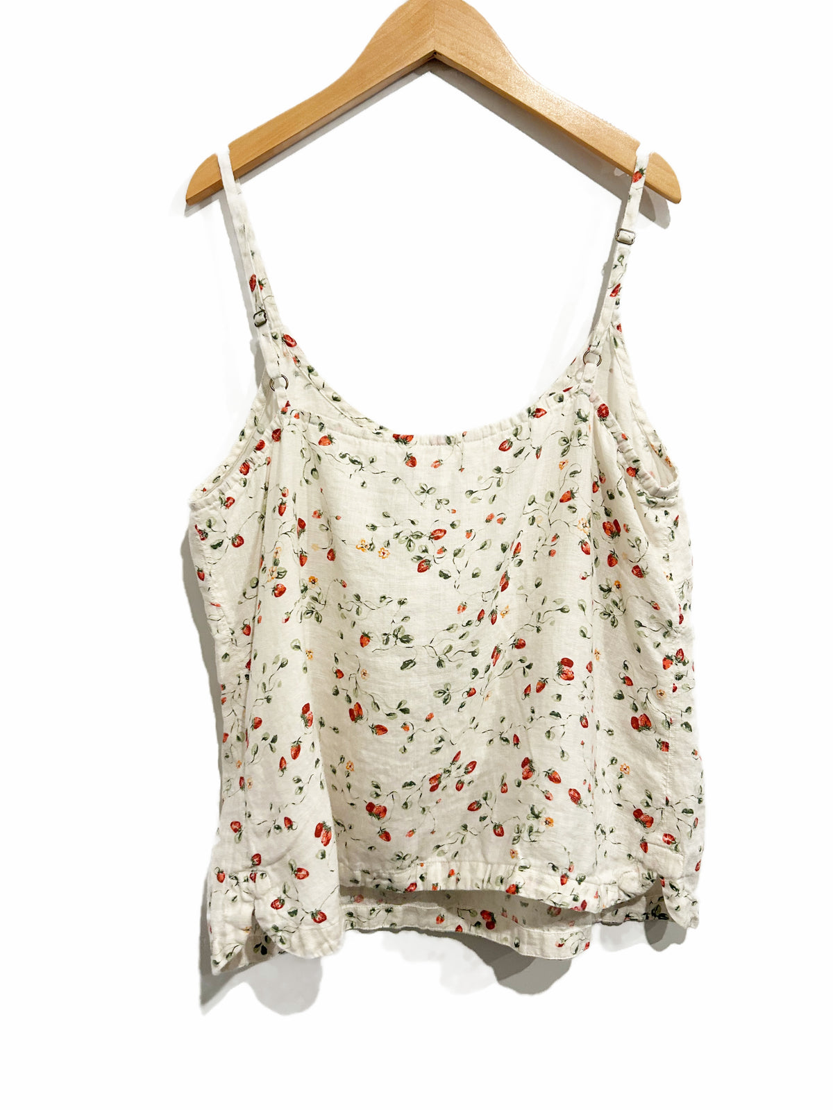 Garnet Hill Strawberry Patch Linen Tank - Large