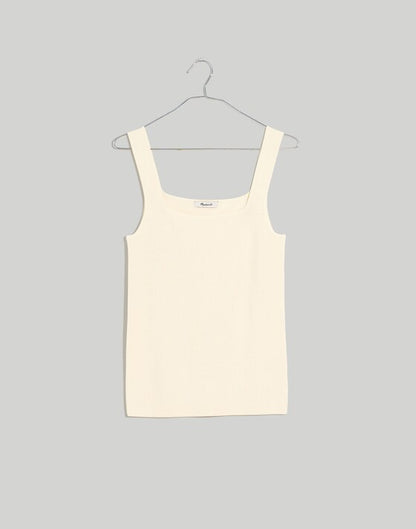 Madewell Bradbury Square-Neck Sweater Tank in Antique Cream - Large