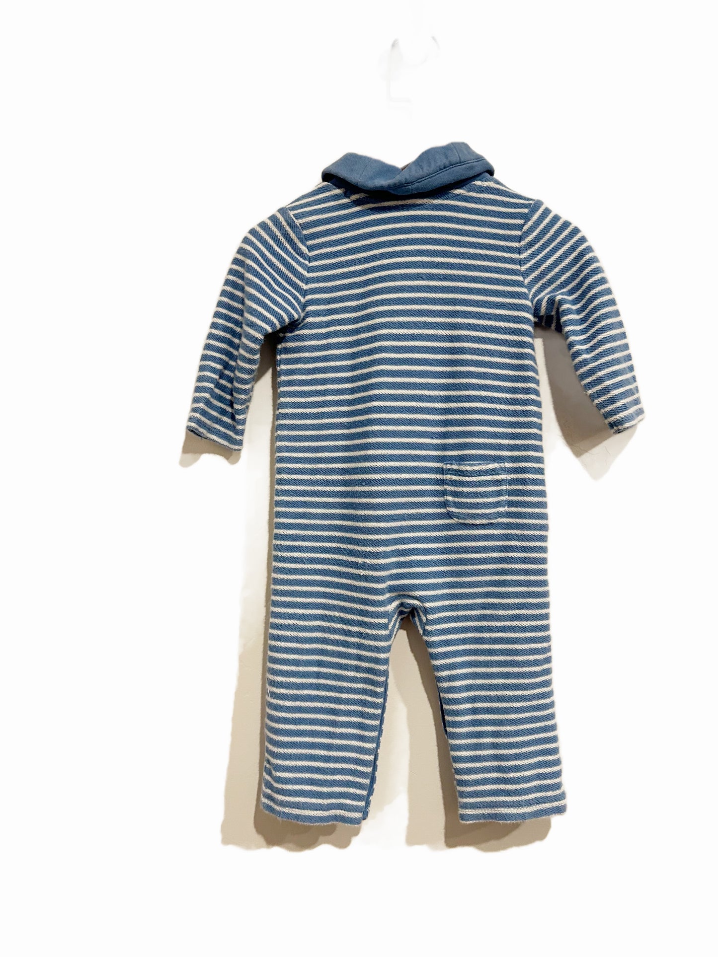 Janie & Jack Blue Stripe Collared Onesie - 6-12m