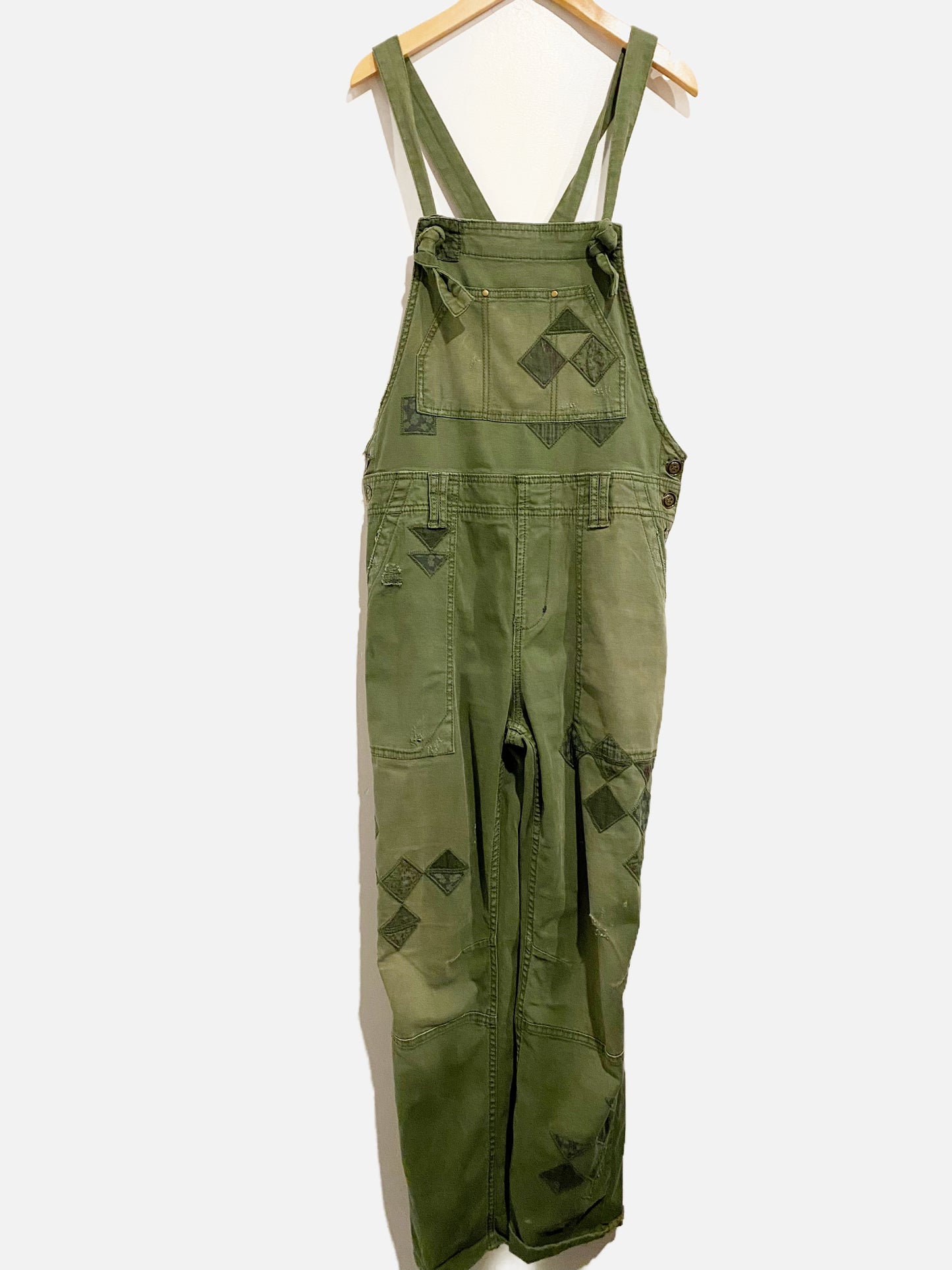 Anthropologie Pilcro Green Patchwork Overalls - 29