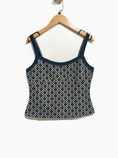 Free People Mia Floral Cami Top in Navy - Medium