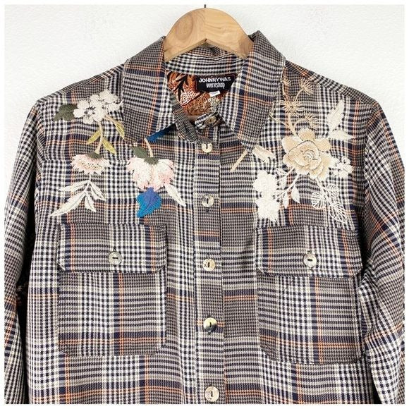 Johnny Was Freya Printed Shirt Jacket In Multi size Medium