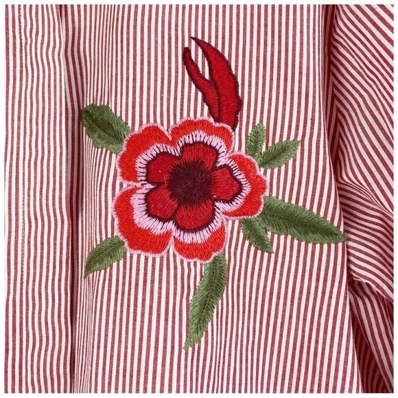 NWT Walter Baker Hilary Tunic in Red/White Stripe Size Large