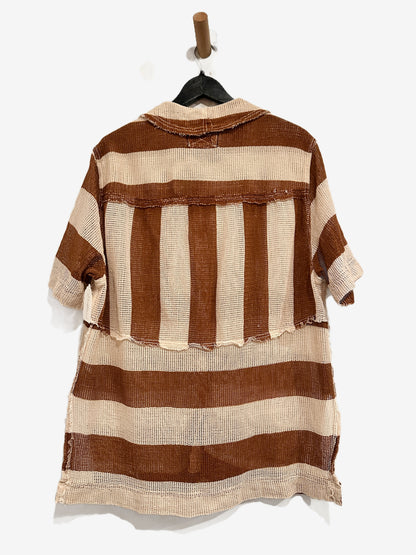 Free People Del Mar Cabana Shirt in Brown Combo - Small