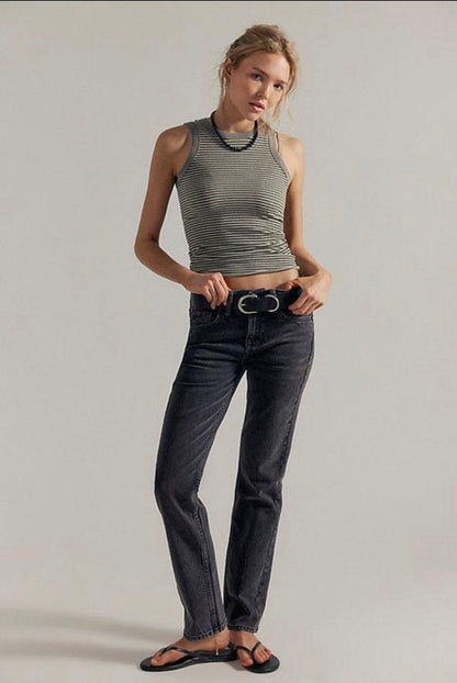 Free People Nash Straight Leg Jean in Black - 27S
