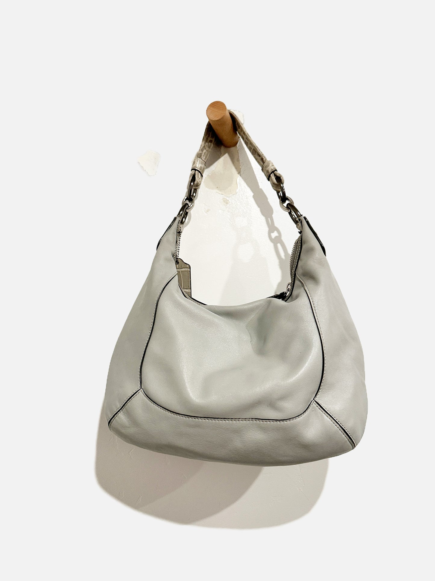 Coach Gray Hobo Leather Handbag
