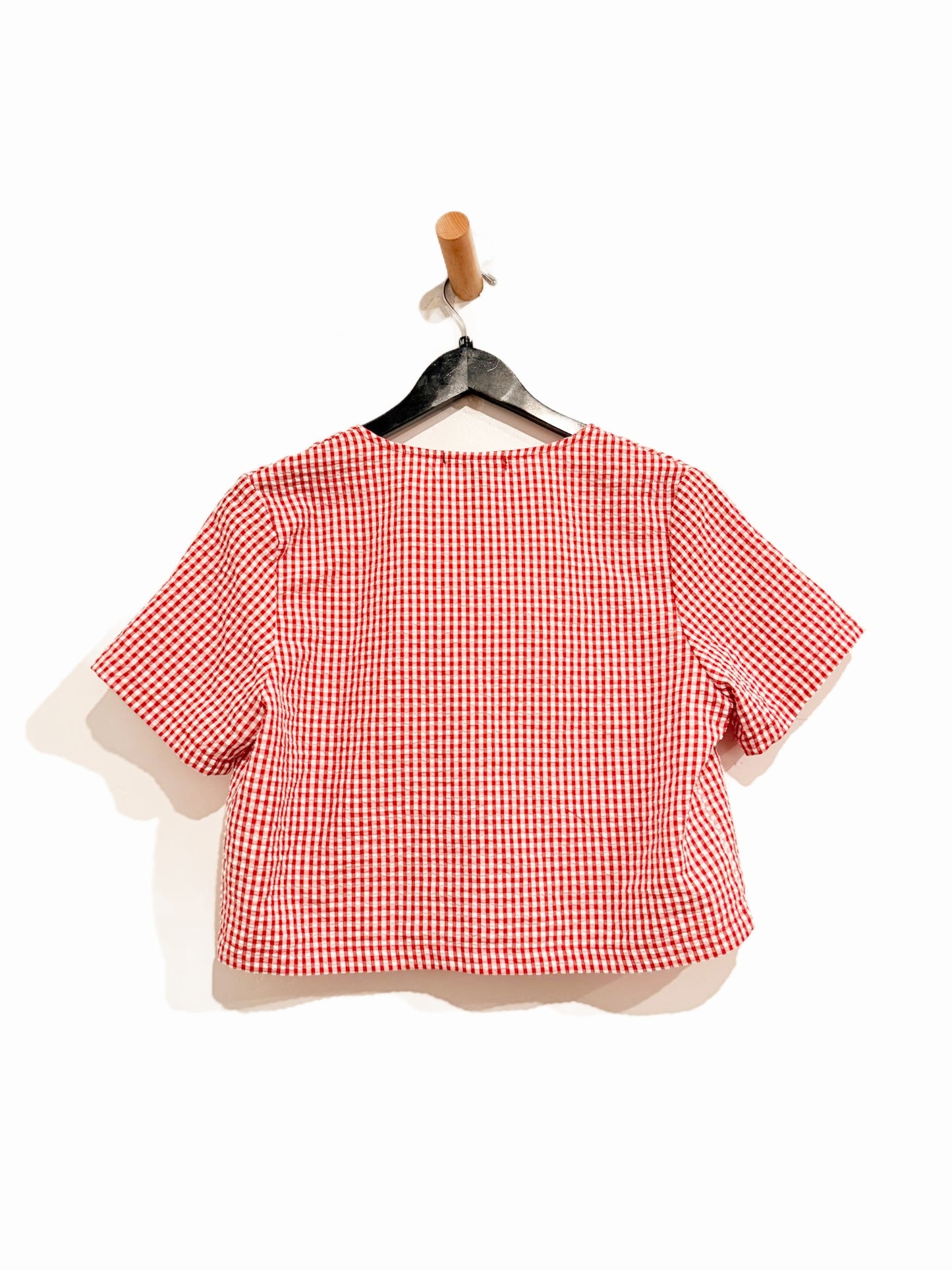 New Look Red Gingham Tie Top - Medium