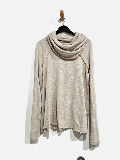 Free People Beach Cocoon Cream Cowl Neck Top - Medium