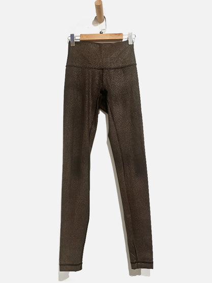 Lululemon Black and Gold Speckled Leggings - 2