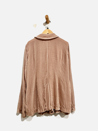 Velvet by Graham & Spencer Pink Velour Blazer - XS