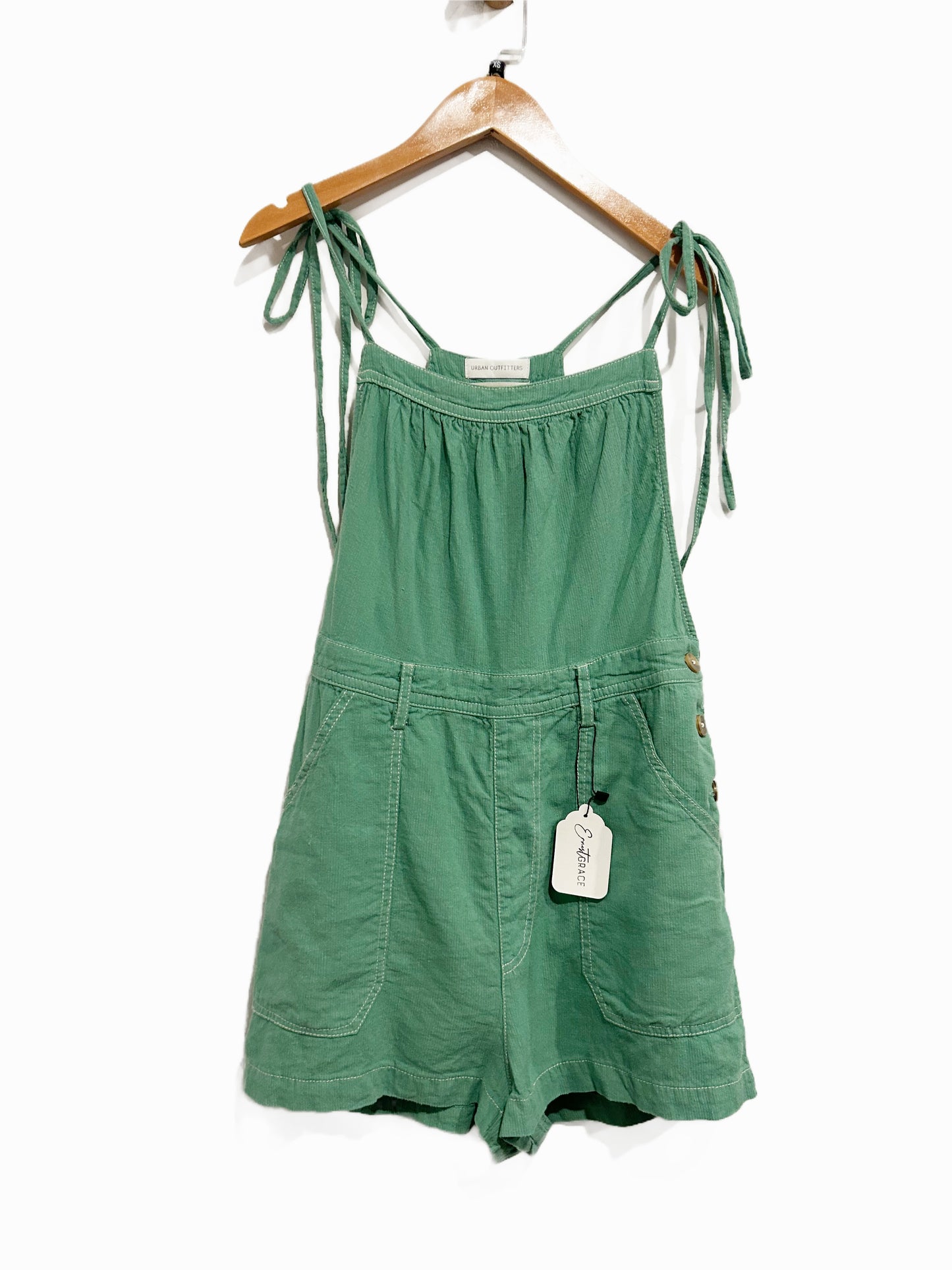 Urban Outfitters Ivy Green Tie-Up Shortalls - XS