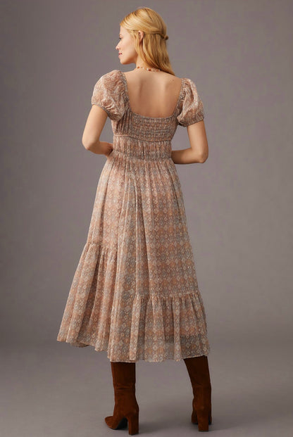 Moon River Pink Printed Maxi Dress - Small