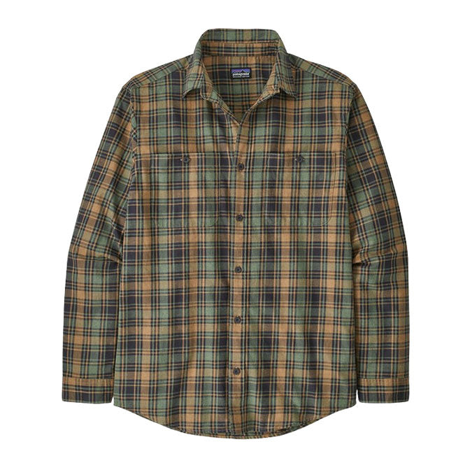 Patagonia Long Sleeved Pima Cotton Shirt in Campfire: Hemlock Green