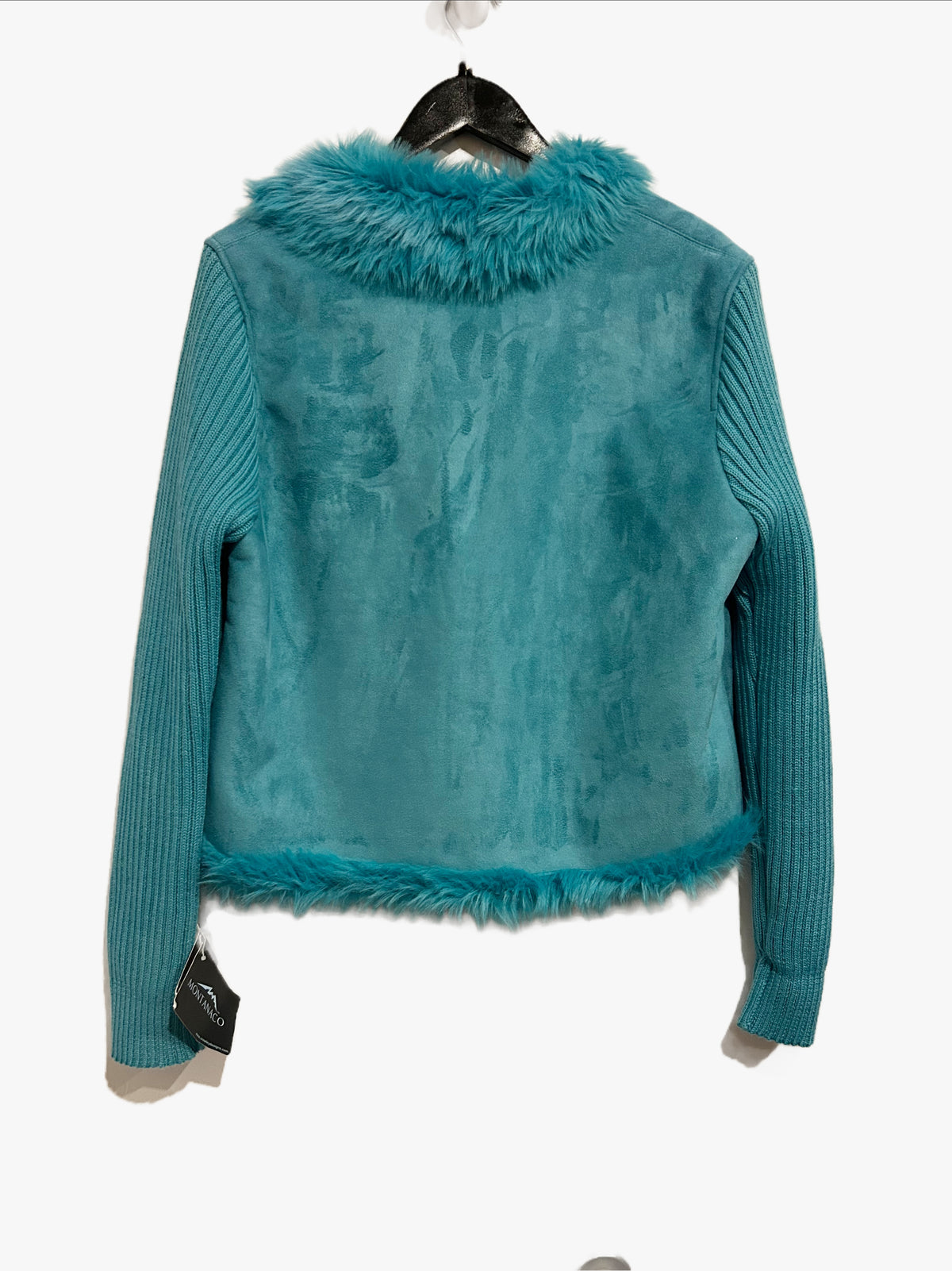 Montanaco NWT Blue Faux Suede Fur Lined Jacket - Medium