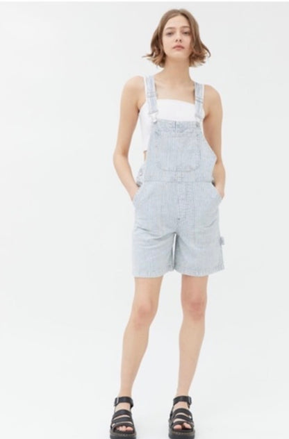 UO BDG Railroad Stripe Shortalls - XL