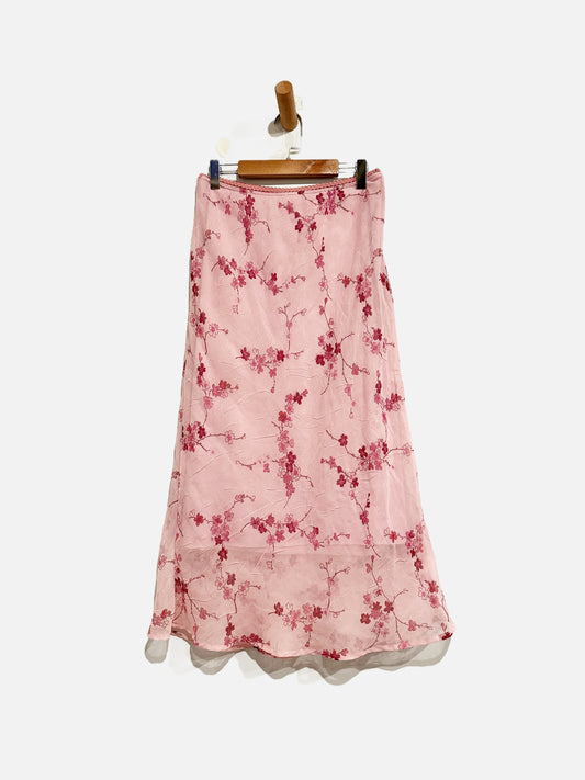 Wanted Y2K Pink Floral Midi Skirt