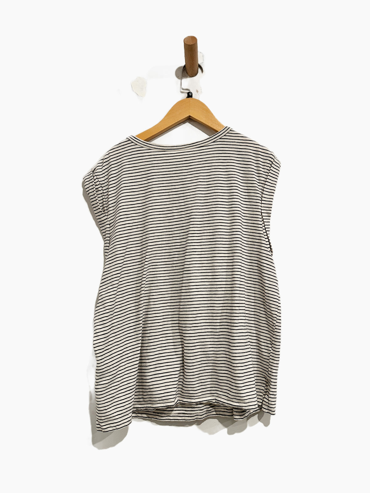Anthropologie Pilcro Ruched Muscle Tee in Black & White - Medium