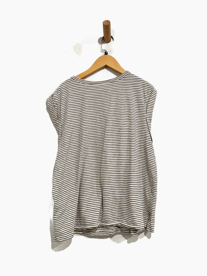 Anthropologie Pilcro Ruched Muscle Tee in Black & White - Medium
