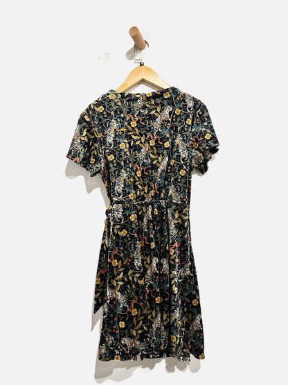 Urban Outfitters Black Velvet Mini Wrap Dress - XS