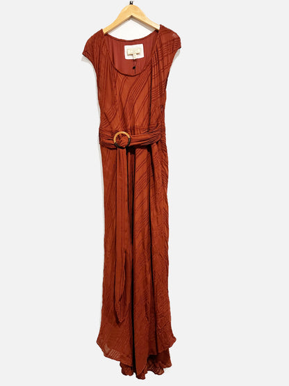 Anthropologie Moulinette Soeurs Brown Midi Dress - 08