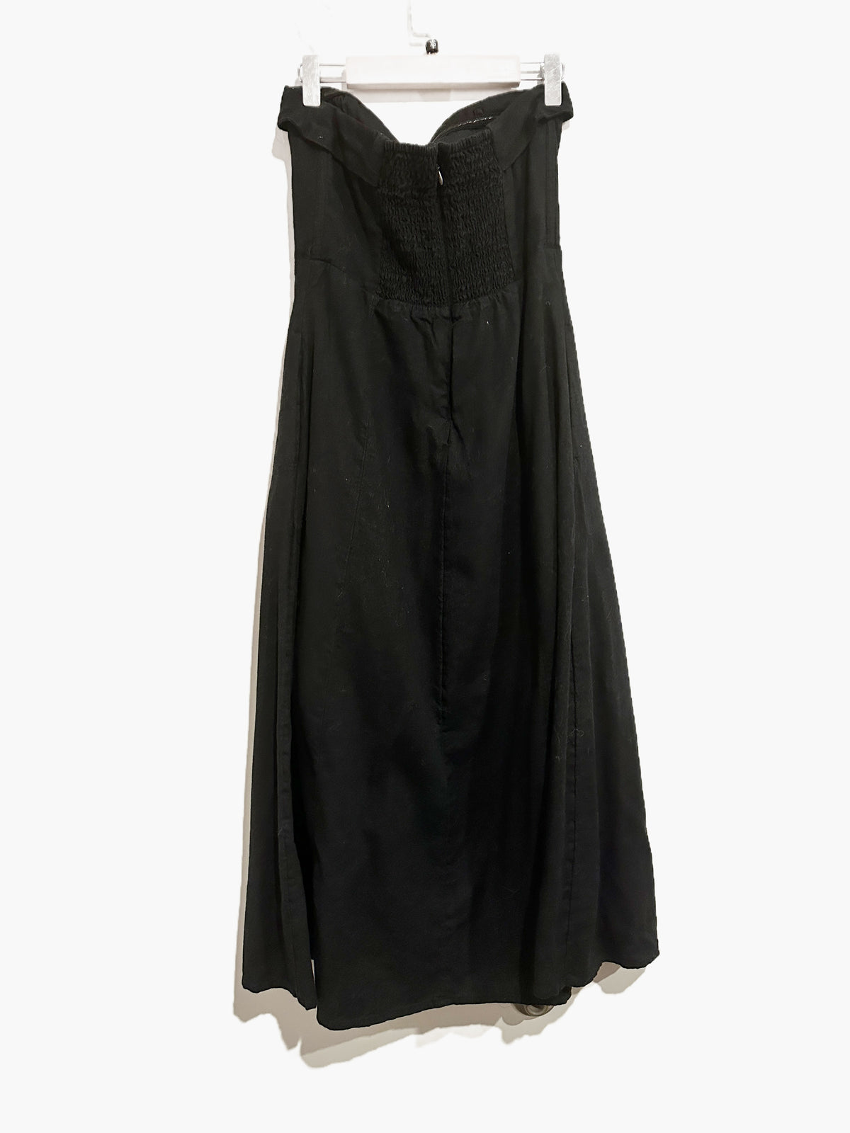 Abercrombie & Fitch Black StraplessLinen Midi Dress - XS