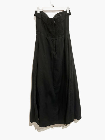 Abercrombie & Fitch Black StraplessLinen Midi Dress - XS