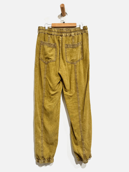 Anthropologie Rhys Utility Jogger in Moss Yellow - Small