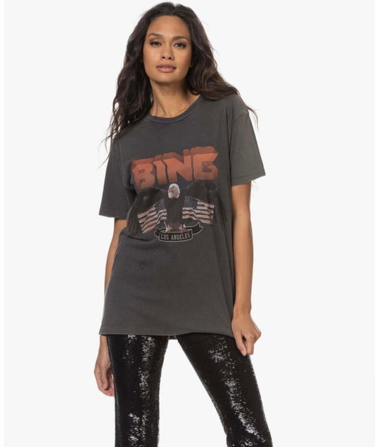 Anine Bing Gray Graphic Tee - Medium