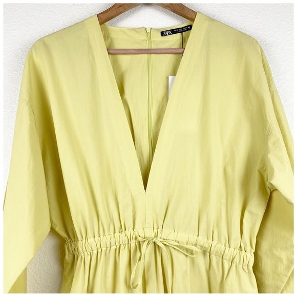 Zara Yellow Satin Jumpsuit Zara NWT Voluminous Lightweight Baggy