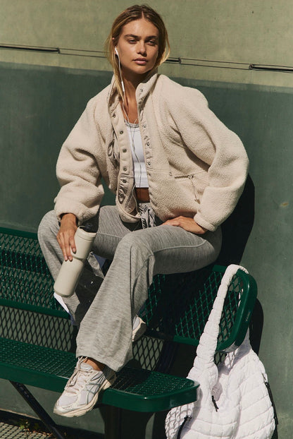Free People Movement Hit The Slopes Fleece Jacket in Canvas - Medium
