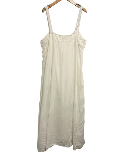 WhoWhatWear Cristina Spaghetti Strap Button-Front Dress in White - XL