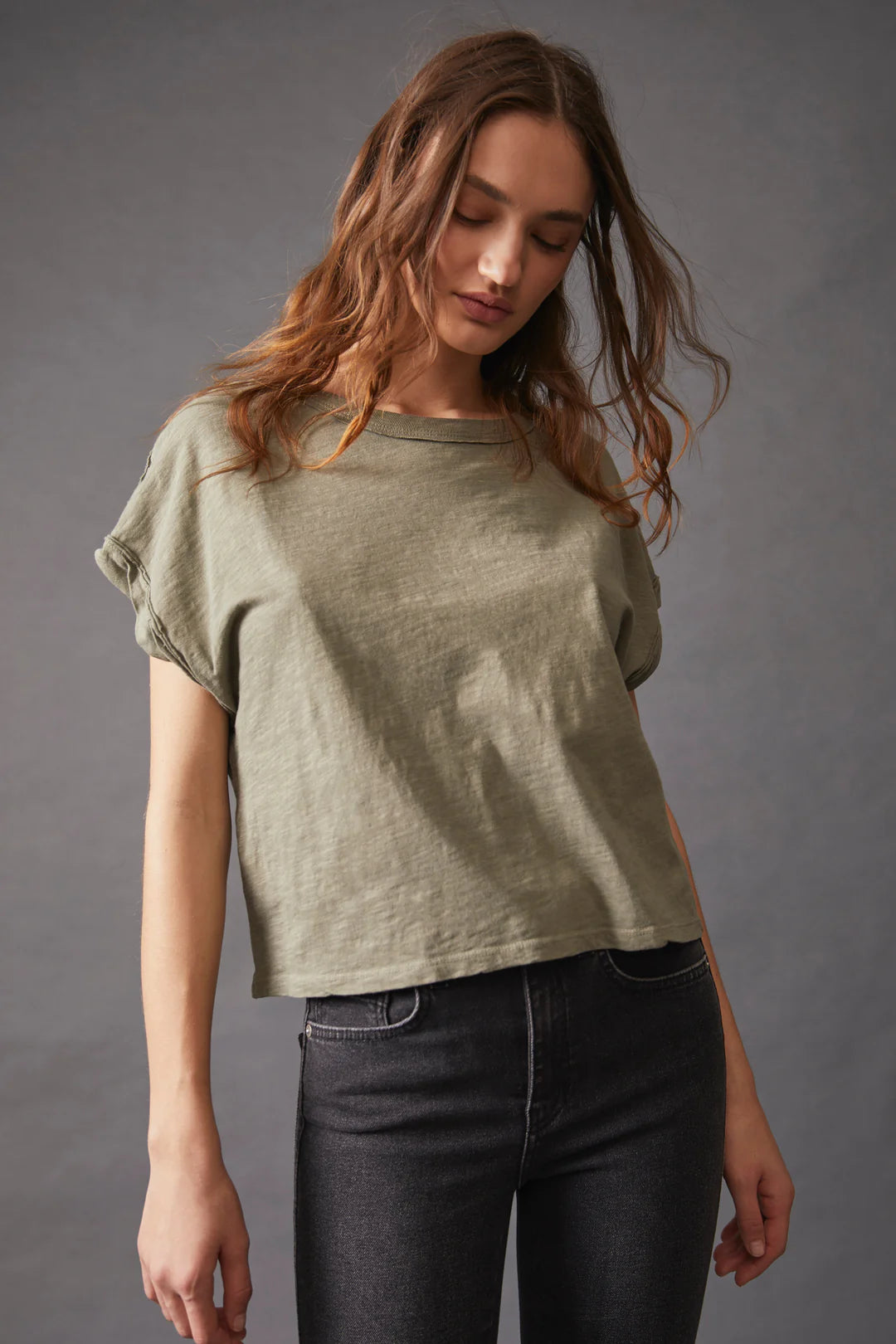 Free People WTF Green SS Top - Medium