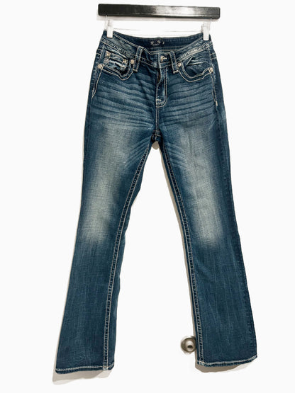 Miss Me Embroidered Cross Mid Rise Boot Jeans - 28