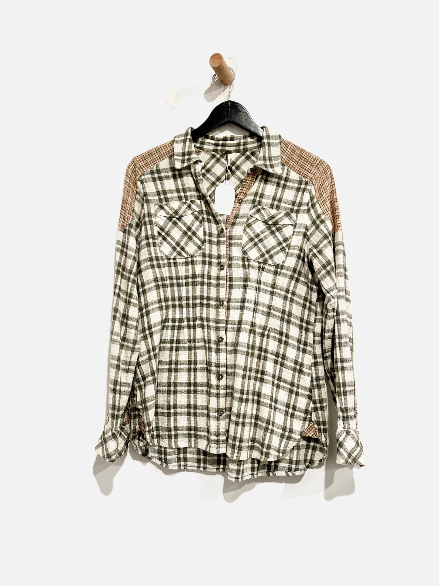 Free People Green Plaid Flannel - Small