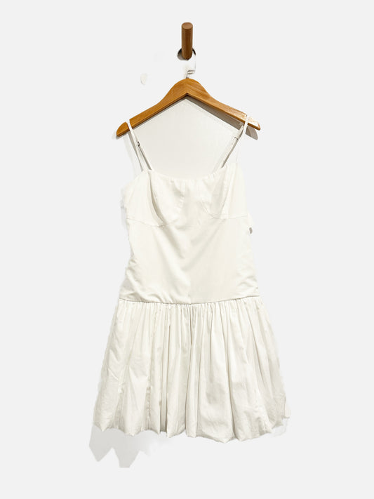 Modelama White Bubble Hem Mini Dress