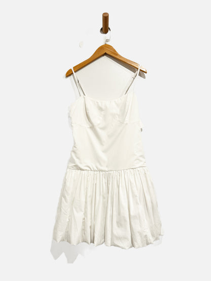 Modelama White Bubble Hem Mini Dress