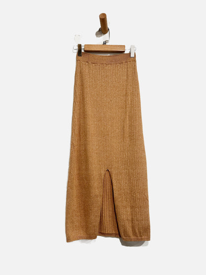 Free People Brown Ribbed Knit Skirt - XS