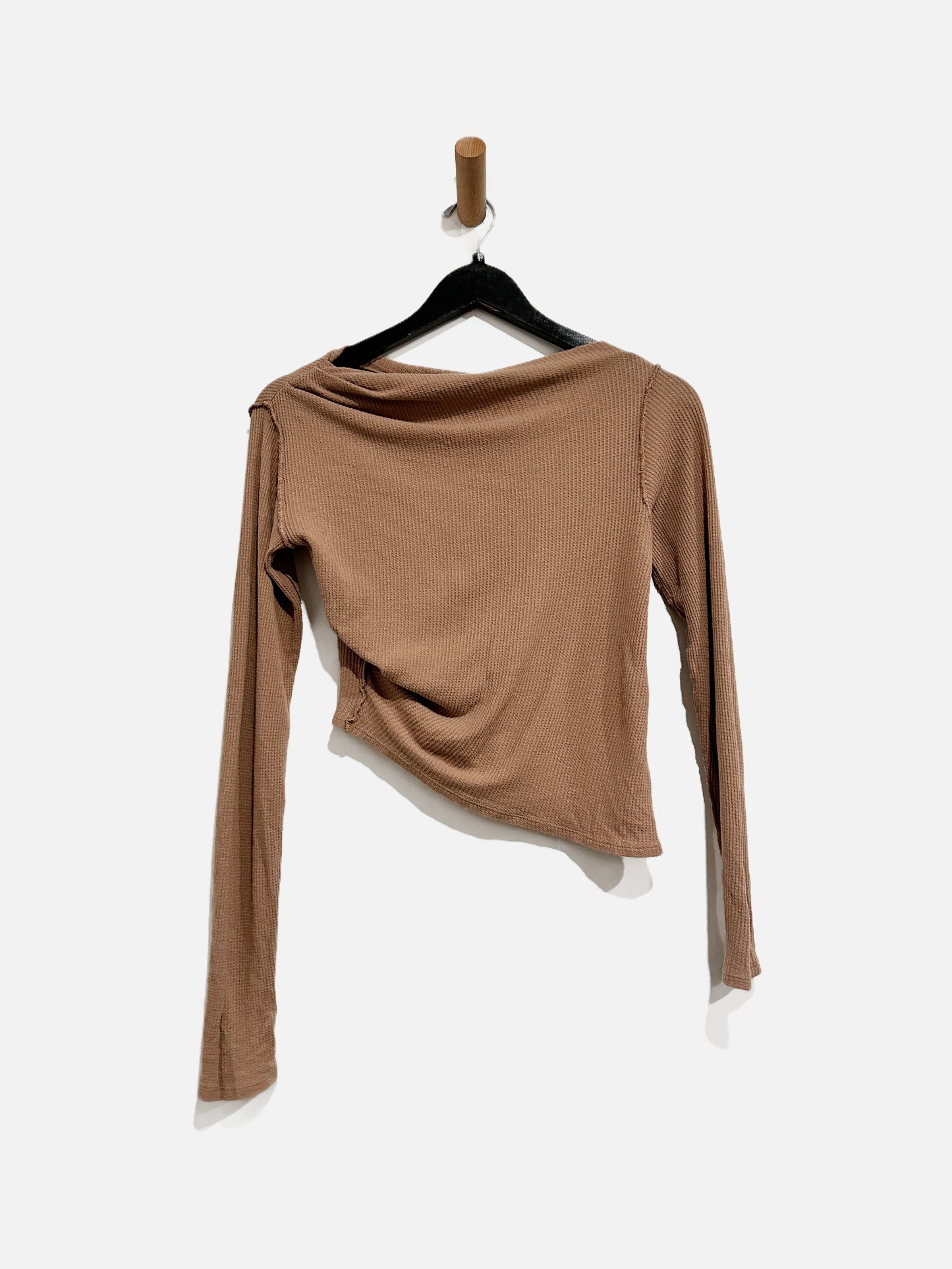 Free People Waffle Knit Asymmetric Top - XS